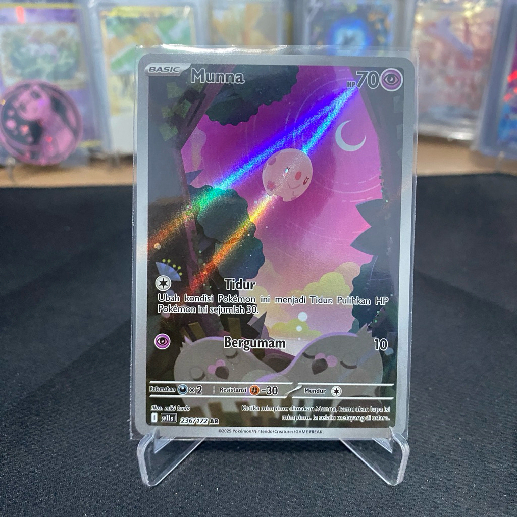 Munna 236/172 AR (sv11s) TCG Pokemon สีดําและสีขาวอินโดนีเซีย 2025