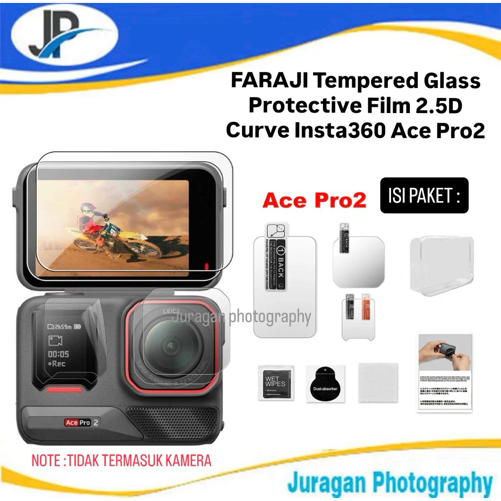 FARAJI ฟิล์มกันรอยกระจกนิรภัย 2.5D Curve Insta360 Ace Pro2 - FR-26 Limited