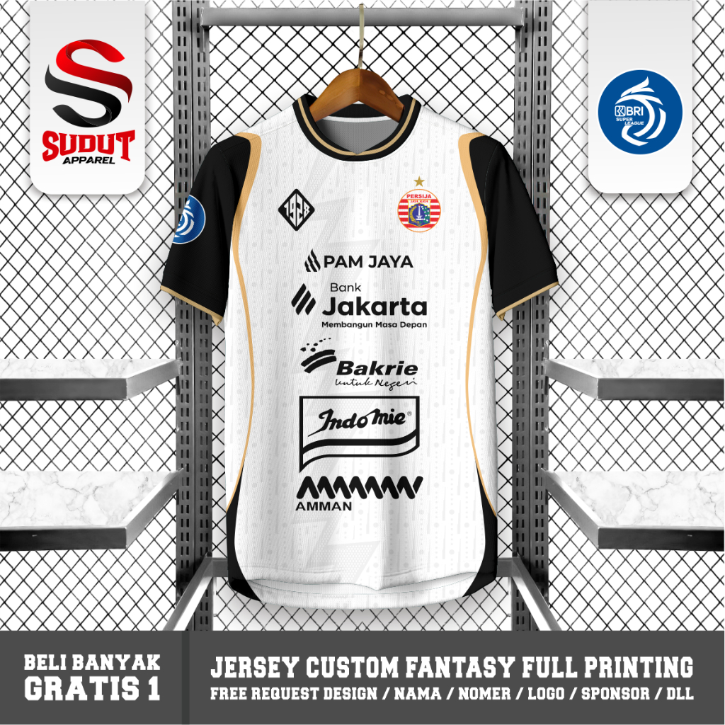 CUSTOM FANTASY FOOTBALL JERSEY P3RS1J4 AWAY 2025-2026 FULL PRINTING