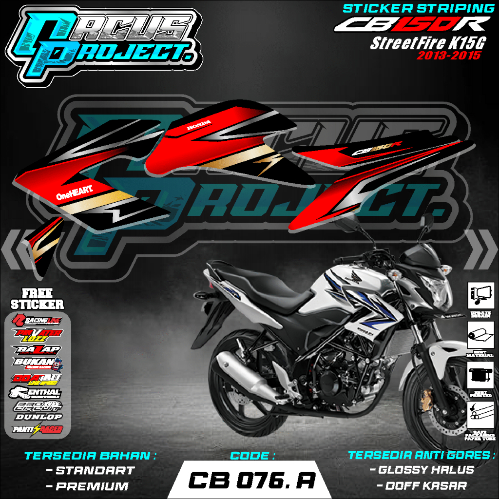 สติ๊กเกอร์แถบ CB 150R OLD - สติ๊กเกอร์แถบ CB 150R OLD CODE O76 SIMPLE DESIGN GRAPHICS MINIMALIST สติ