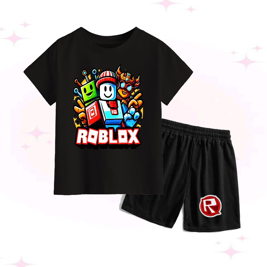 BOYS SHORT-SLEEVED T-SHIRT SET/BOYS/GIRLS CLOTHES อายุ 1-9 ปี ROBLOX GAME
