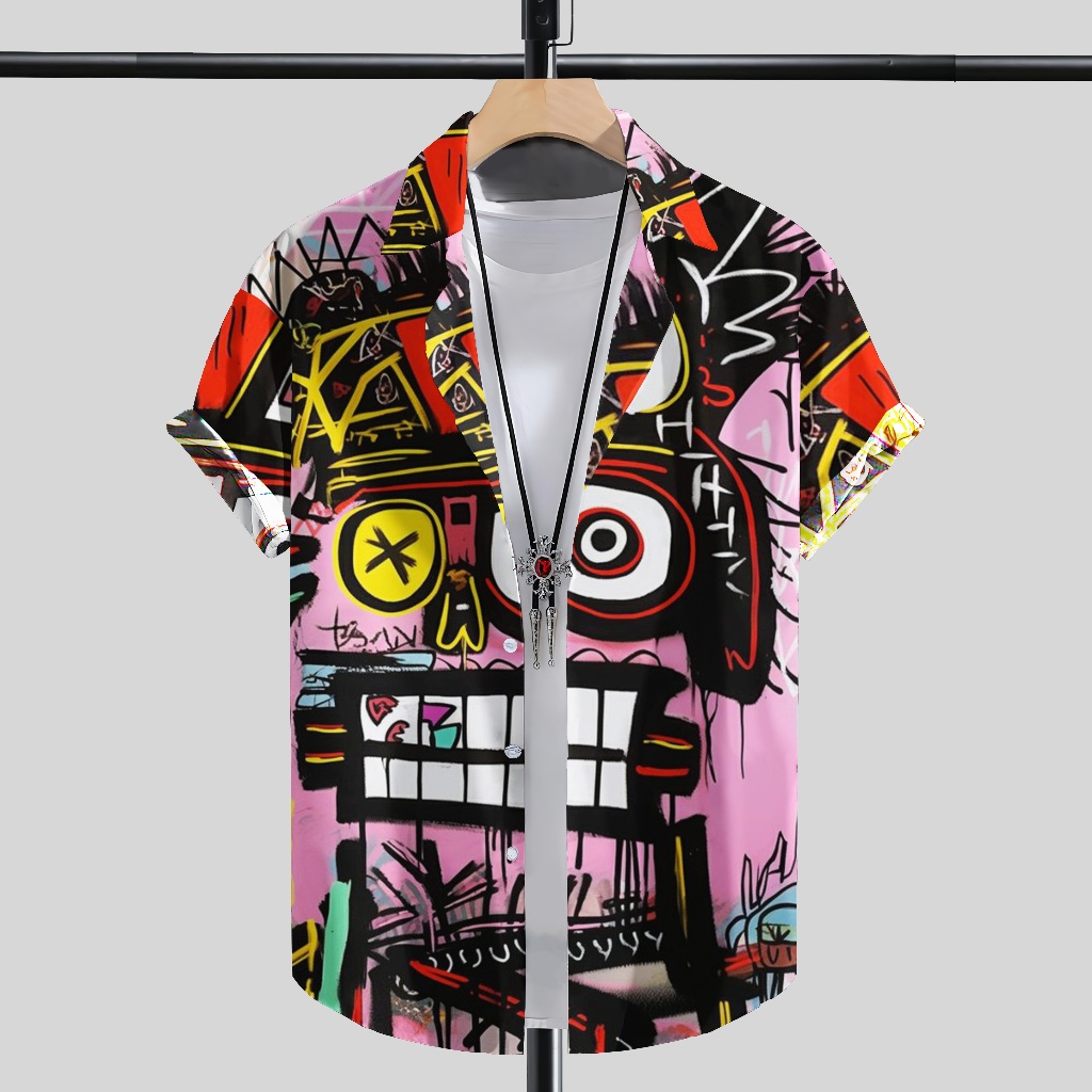 เสื้อเชิ้ตผู้ชาย KEMEJA - Abstract Art Dusty
