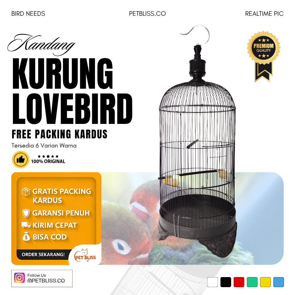 กรงนก Lovebird D33 Cm / Bonus Perch และพรม