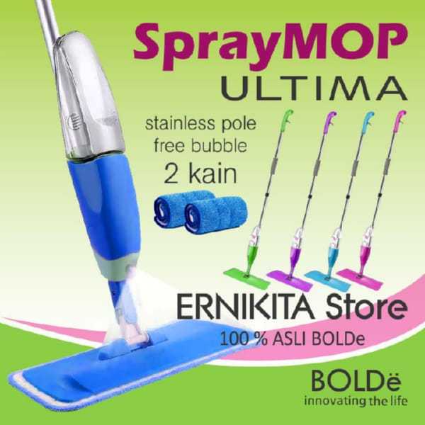 BOLDe Spray Mop ULTIMA 2 ผ้าไมโครไฟเบอร์ดูดซับสูงสุด Minimalist Ergonomic Floor Spray Mop