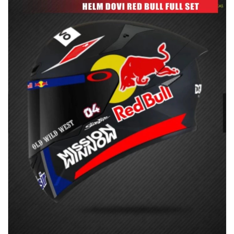 REDBULL DOVI HELMET STICKER FULL SET / FULL FACE / HALF FACE