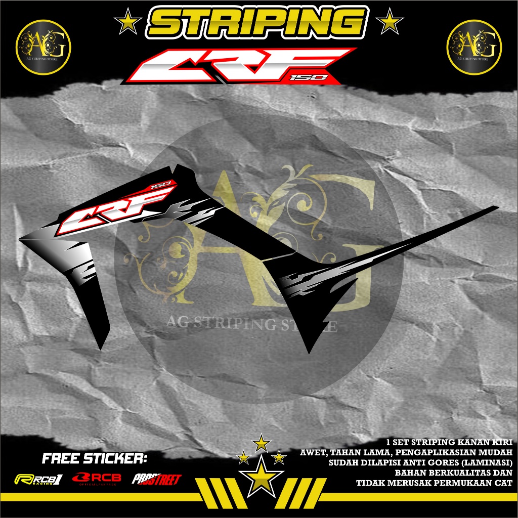 สติ๊กเกอร์ CRF 150 STRIPING - สติ๊กเกอร์ CRF 150 แถบพร้อมรายละเอียด SIMPLE LINE MOTIF01