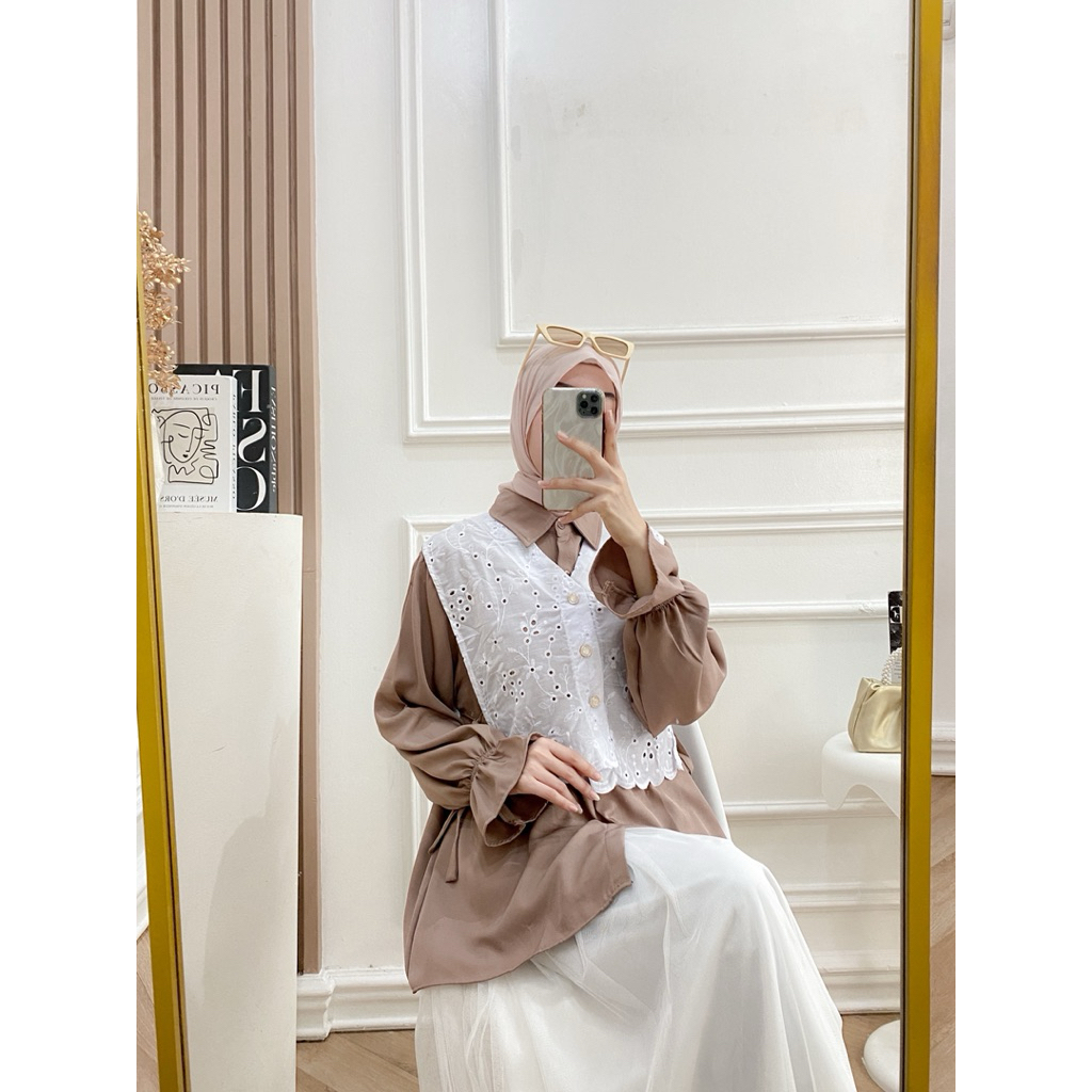 KATUN KEMEJA Layla Blouse Mix Katbol | Bolong เสื้อเชิ้ตผ้าฝ้ายผสม