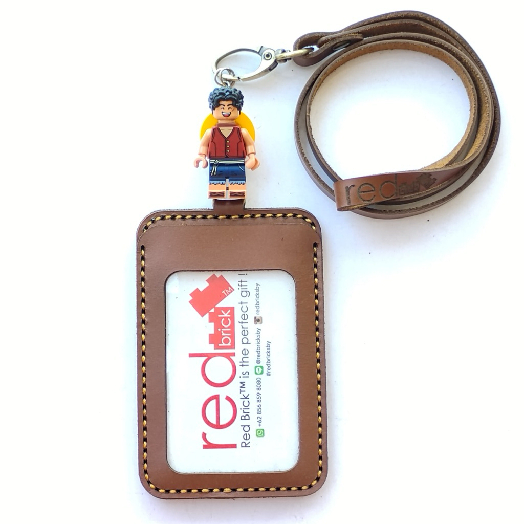 LEGO One Piece Monkey D Luffy Name Tag หนังแท้