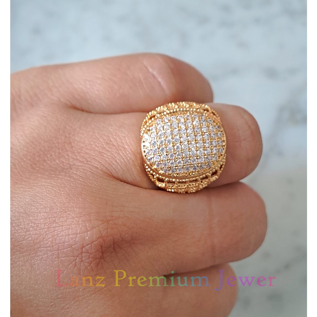 แหวนผู้ชาย AbuNaw 22K Gold Titanium Crystal