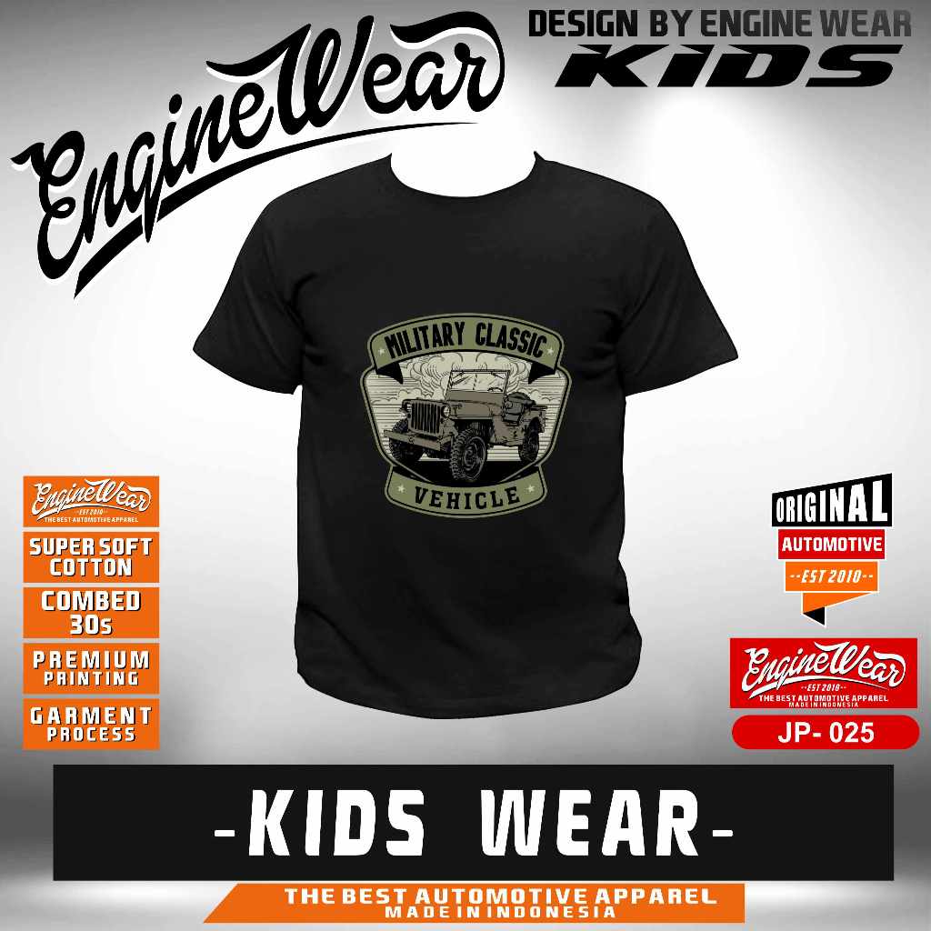 Jeep willys Kids T-shirt Car T-shirt Offroad Shirt 4x4 4WD ขับเคลื่อนสี่ล้อ CJ7 wrangler rubicon Aut