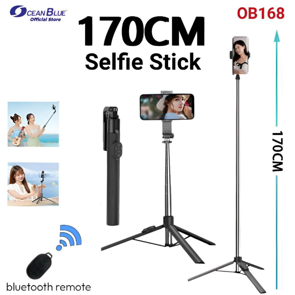OCEANBLUE Tongsis ขาตั้งกล้อง Remote Selfie Stick Holder Hp OB168 170 ซม. เนื้อหา Creator