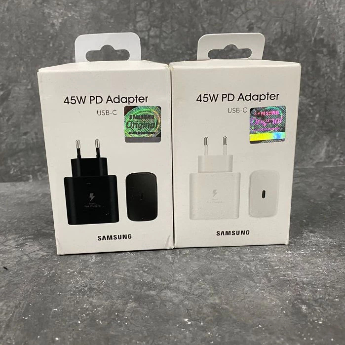 หัวชาร์จแบตเตอรี่ Samsung USB C 45W ของแท้ USB C 45W ชาร์จเร็ว GM