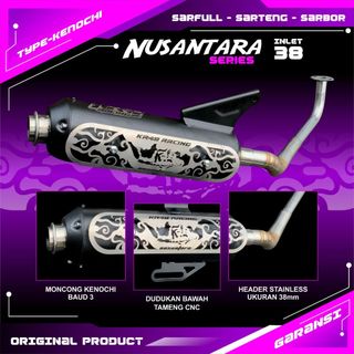 Knalpot Kenochi KR49 Nusantara inlet 38 Beat Mio Sporty Vario Aerox Scoopy Nmax Stylo M3 dll