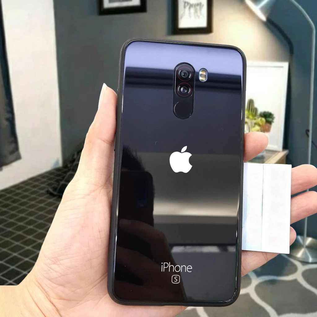 เคส Poco F1 ล่าสุด IPHONE LOGO Pocophone F1 Case Softcase Hardcase เคสซิลิโคนเคลือบเงา มีจําหน่าย