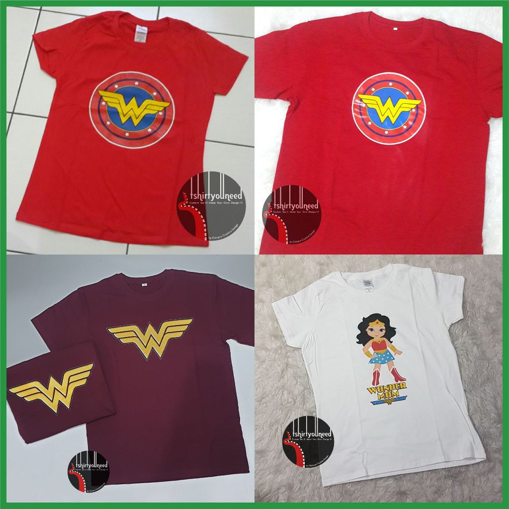 TYN Superhero Wonder Woman Classic Logo เสื้อยืดเด็กผู้ใหญ่
