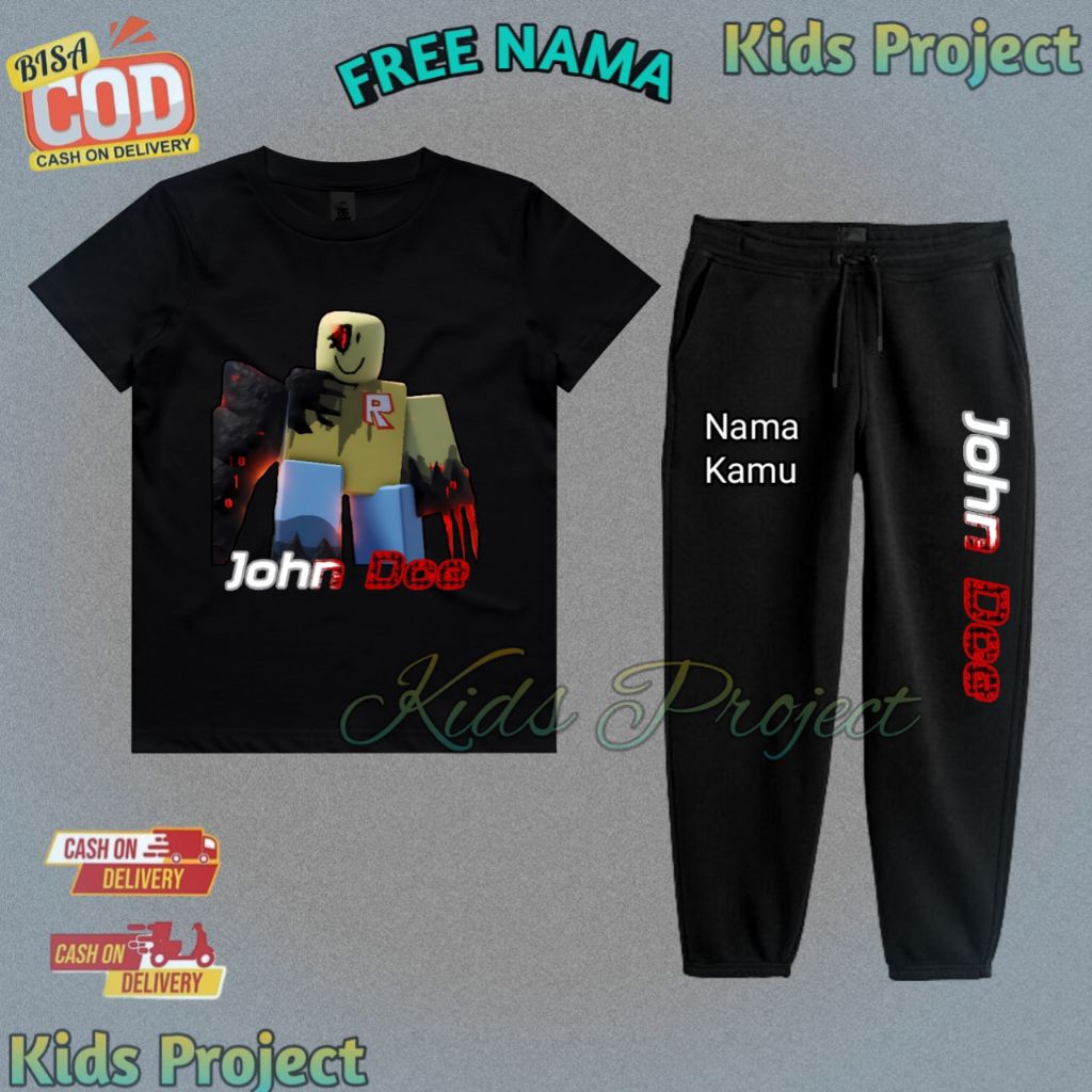 JOHN DOE Forsaken Roblox Character ชุดเสื้อยืดเด็ก