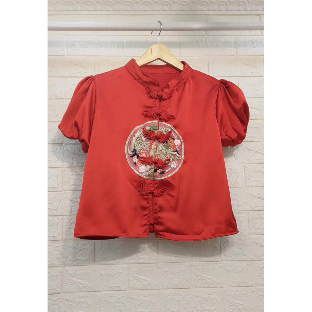 Cheongsam Qibao พรีเมี่ยมตรุษจีน เสื้อเบลาส์ปาร์ตี้shanghai