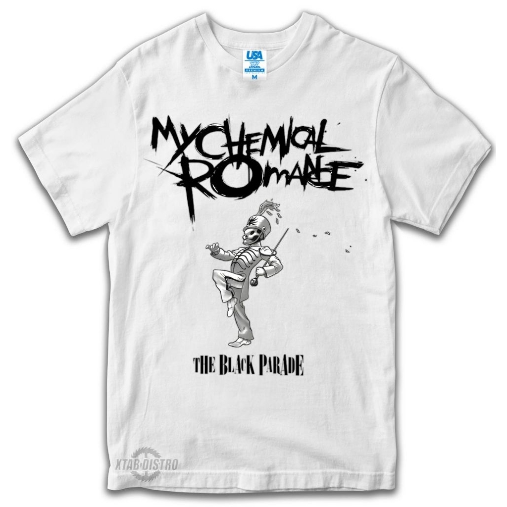 เสื้อยืด MY CHEMICAL ROMANCE เสื้อยืดสีดําขบวนการเสื้อยืดวง mcr plastisol สีขาว