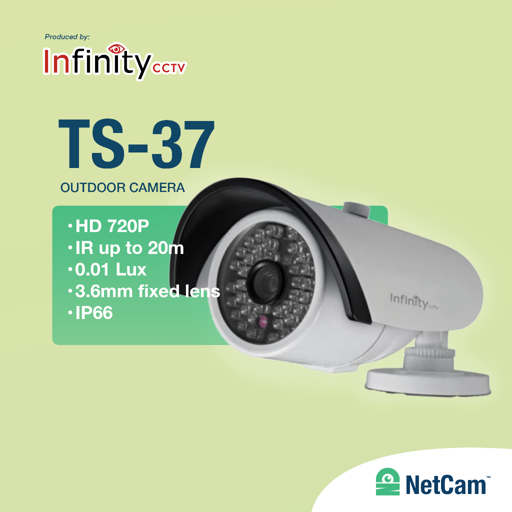 INFINITY TS-37 HD-TVI 720P 3.6MM กล้องวงจรปิดกลางแจ้ง
