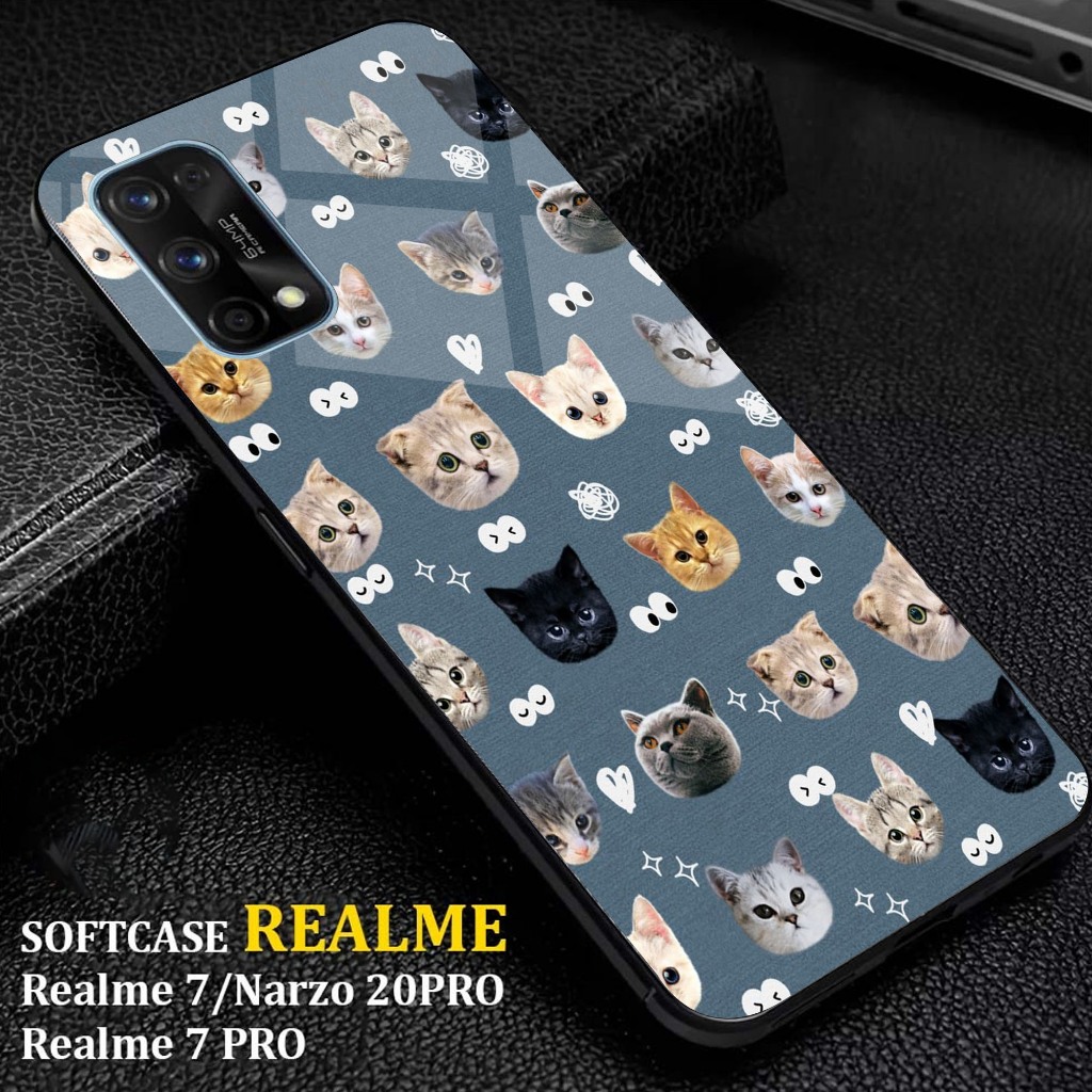 Realme 7 Auto Case Motif [CAT] ล่าสุด Realme 7 Case Hp Case Hp Casing Softcase Glossy Hardcase 2D Gl