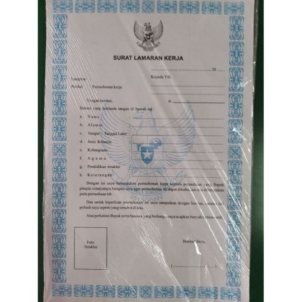 JOB APPLICATION BLANK/CV BLANK 100 LBR