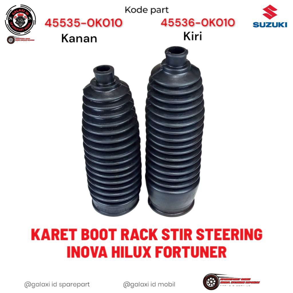 บูทยางพวงมาลัยแร็คพวงมาลัย Inova hilux Fortuner 45535-0K010 45536-0K010 GALAXI ID