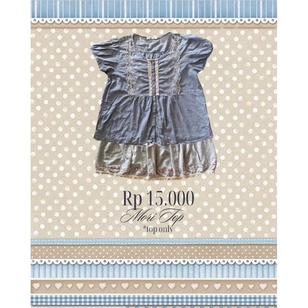 เสื้อสีน้ําเงินโมริ | Igari coquette milkmaid jfashion shojou โมริเกอิ