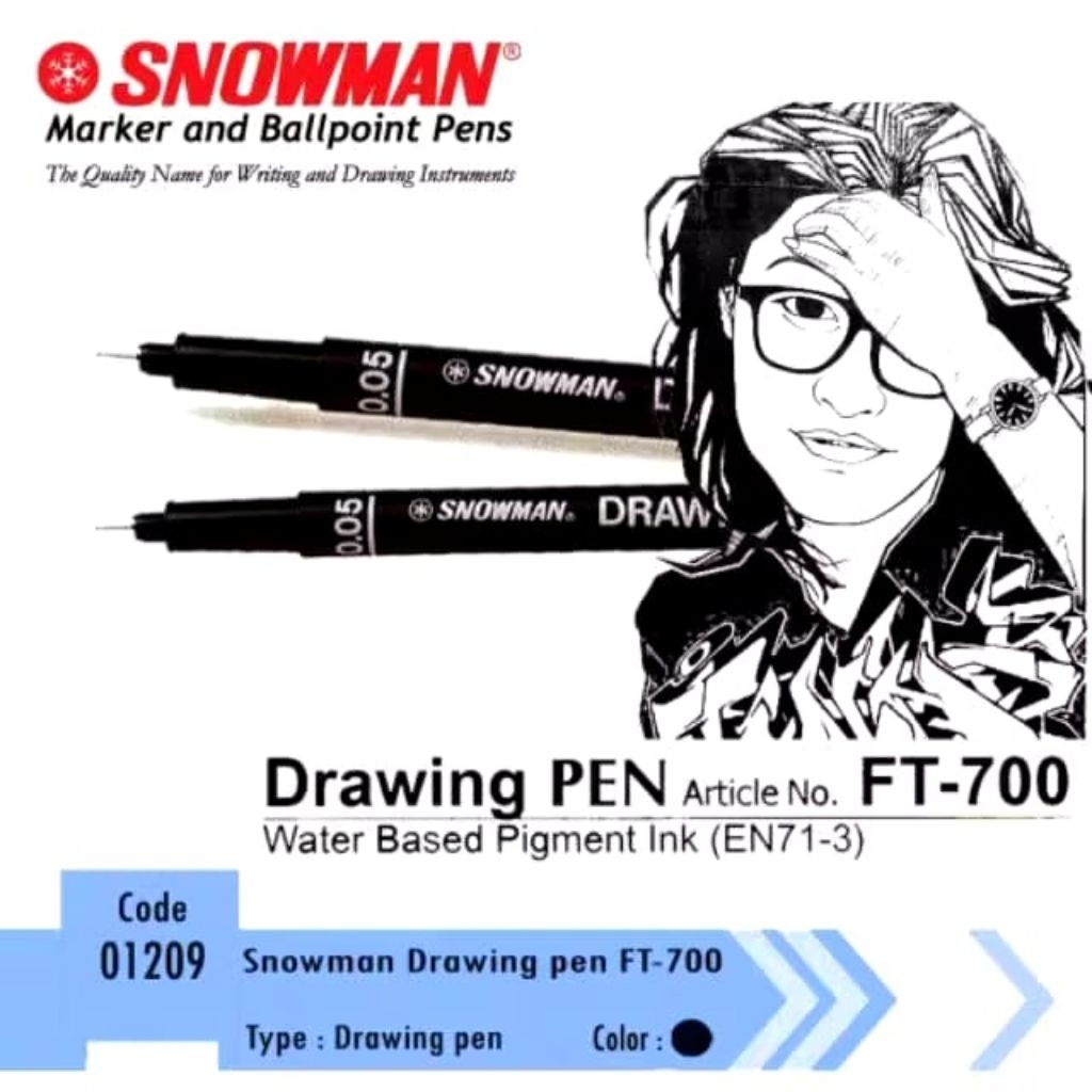 SNOWMAN FT700 DRAWING PEN 0.05 0.1 0.2 0.3 0.4 0.5 0.6 0.7 0.8 DRAWING MARKER PEN