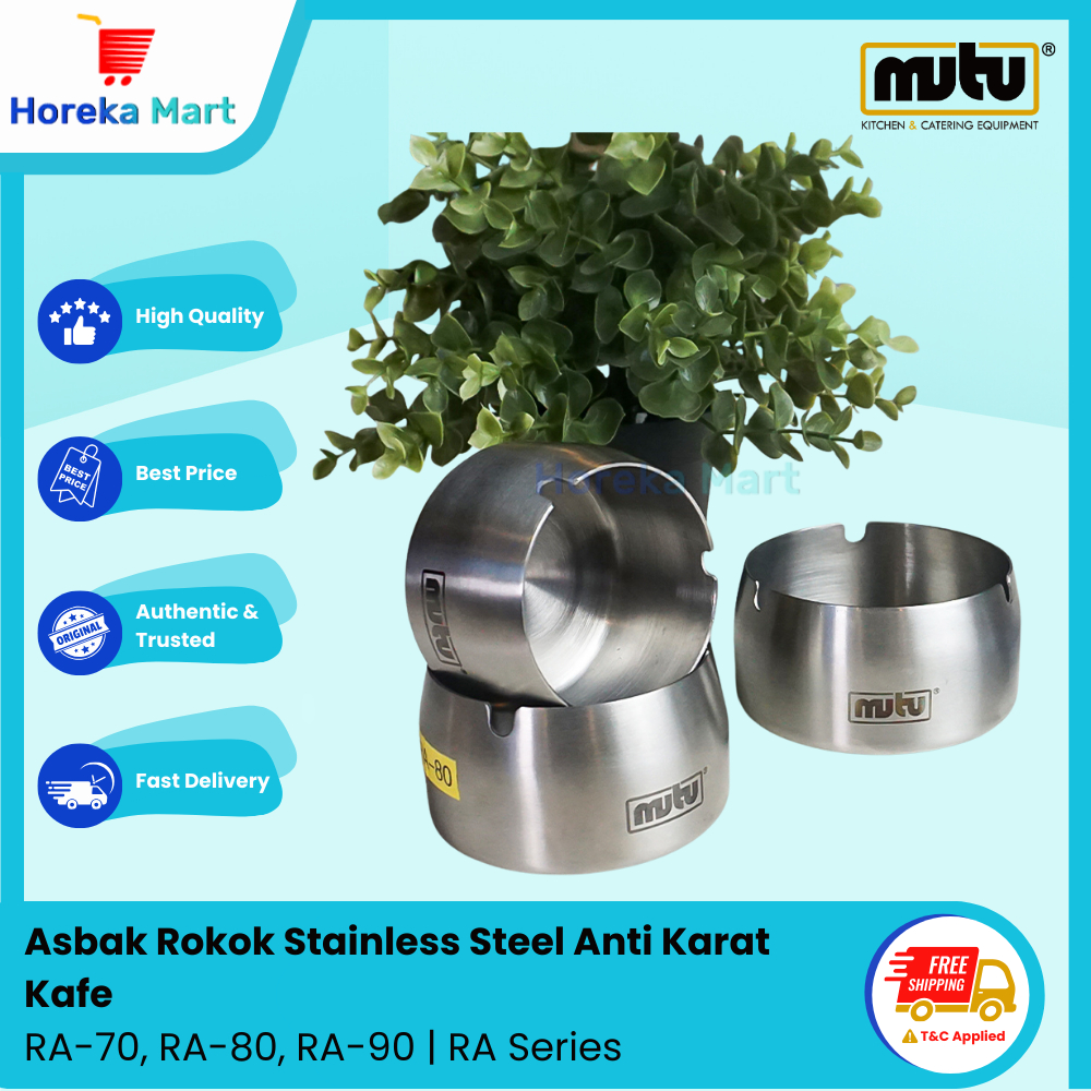 ที่เขี่ยบุหรี่สแตนเลสทรงกลมหรูหราไม่ซ้ําใคร SS410 MUTU RA Series 70 80 90 mm