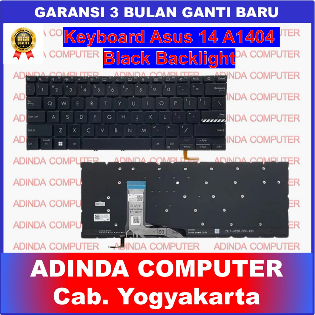 Asus Vivobook 14 Pro A1404 A1402 A1402Z A1402ZA ADOL14Z D1402 F1402 X1403ZA คีย์บอร์ด - แบ็คไลท์สีดํ