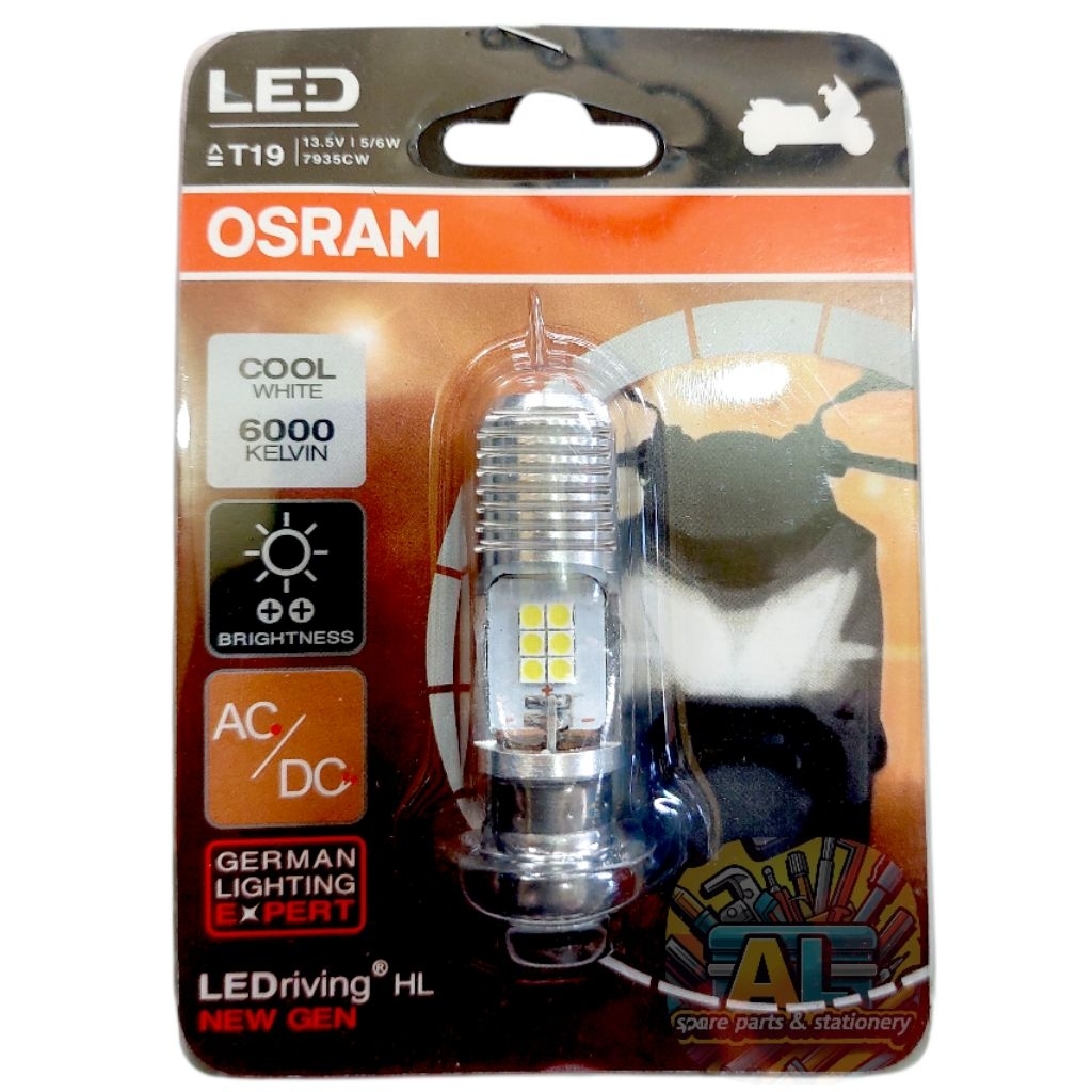 OSRAM ไฟหน้า LED สําหรับรถจักรยานยนต์อัตโนมัติและใต้กระดูก OSRAM T19 Original H6 AC DC หลอดไฟ LED