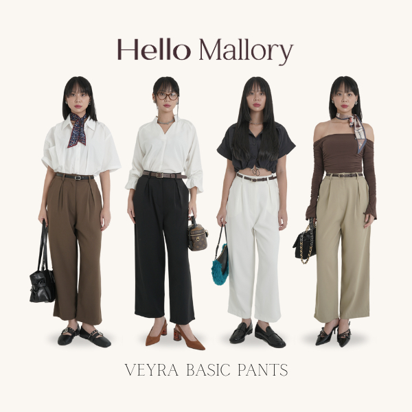 VEYRA BASIC PANTS - HELLO MALLORY | ขั้นพื้นฐาน กางเกง กางเกงทํางาน กางเกงชั้นใน