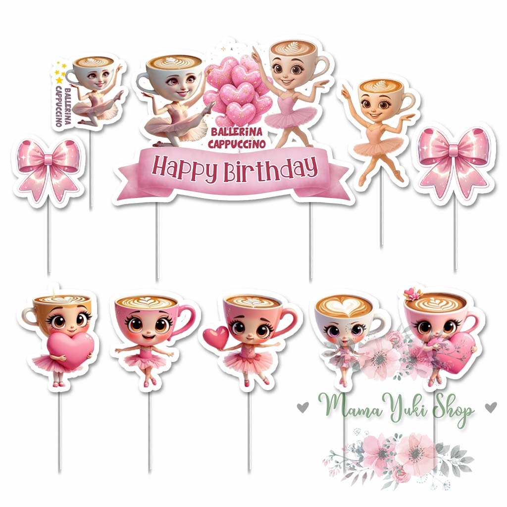 เค้กวันเกิดเด็ก Topper พร้อม BALLERINA CAPPUCCINO BALLERINA CAPUCINA Motif