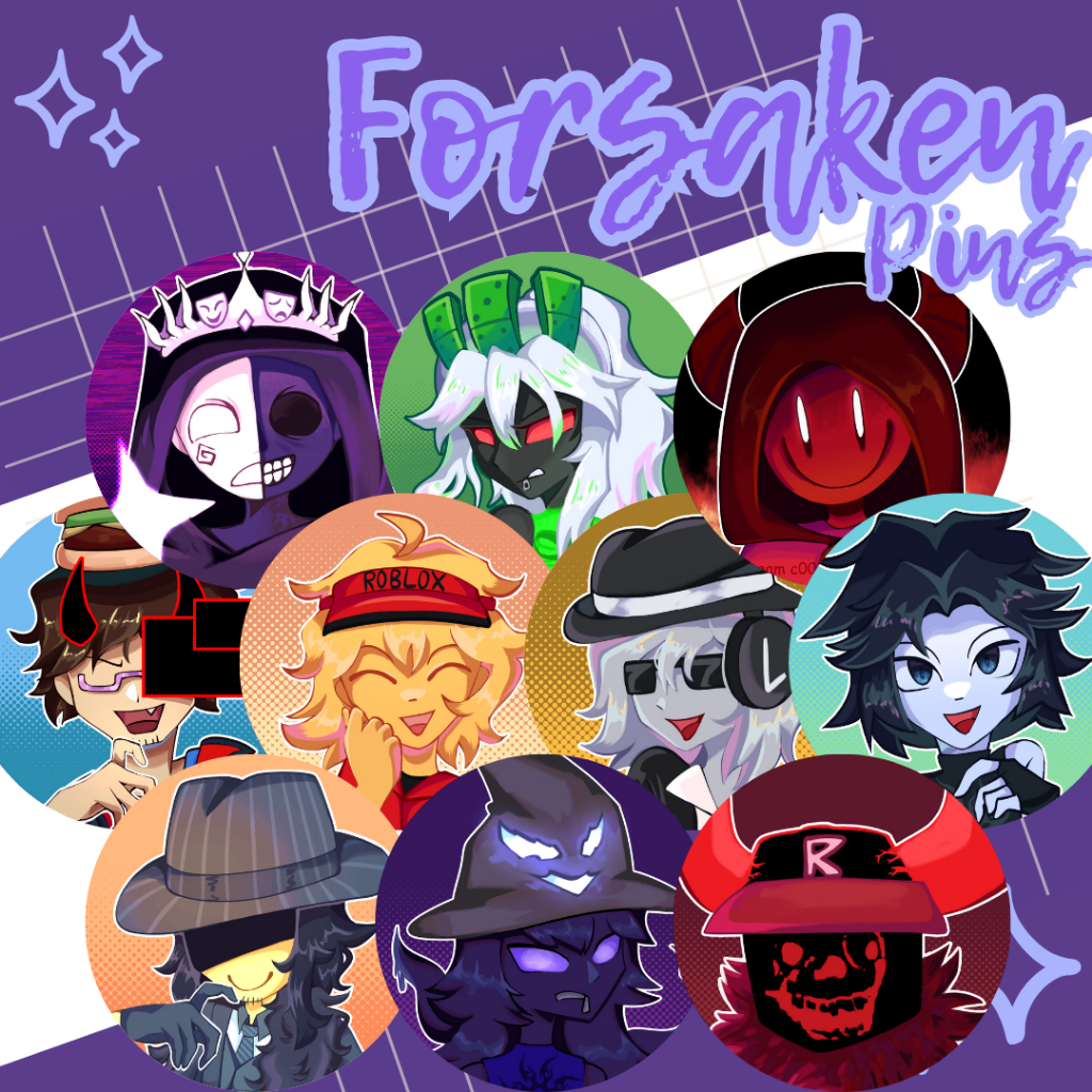 เข็มกลัดกระดุม Fanmerch forsaken (โนลี่, คูลคิด, มาฟิโซ, 1x, โอกาส, elliot, twotime, 7n7, 666, azure