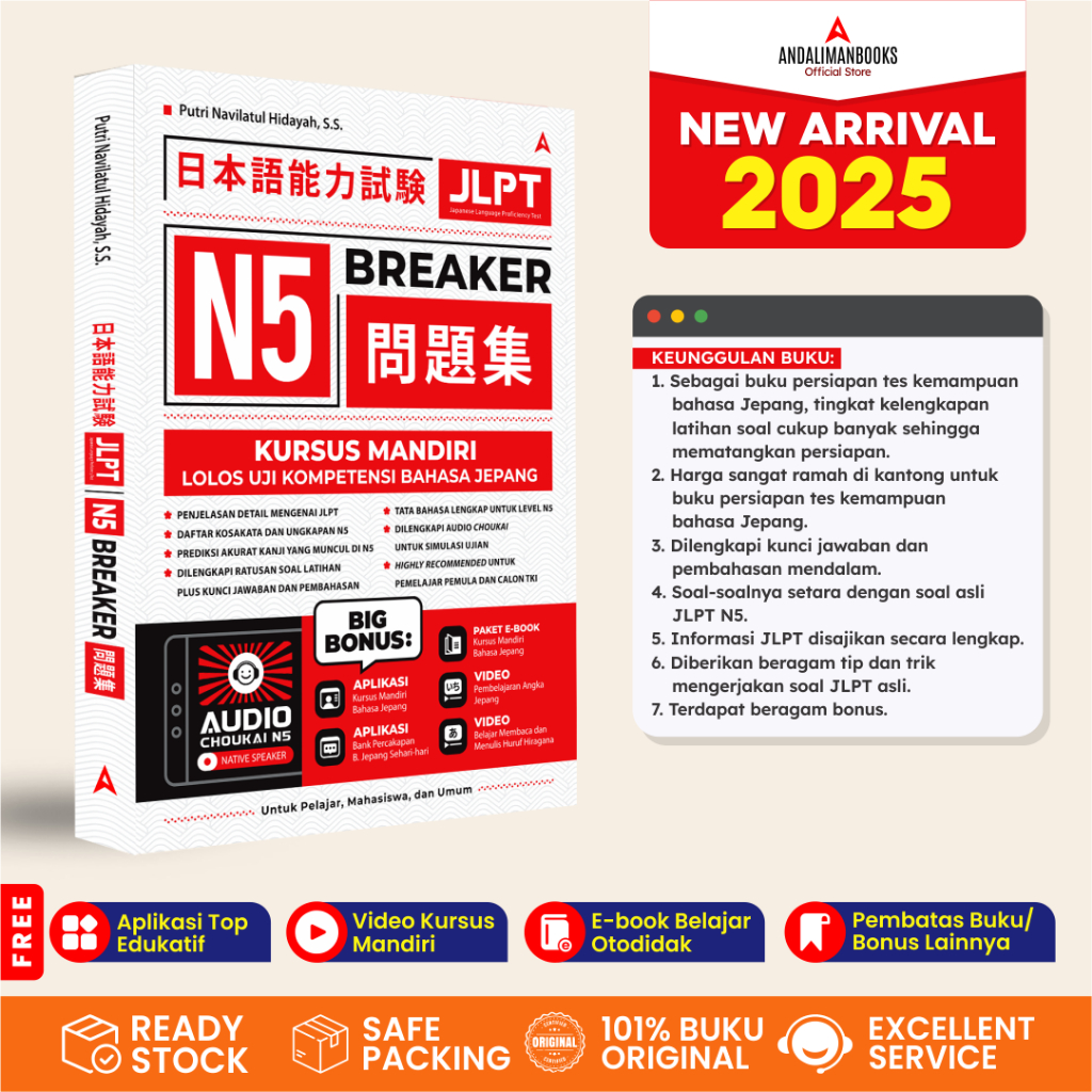 [LATEST JLPT] JLPT N5 BREAKER BOOK - หลักสูตรอิสระเพื่อผ่านการแข่งขันญี่ปุ่น