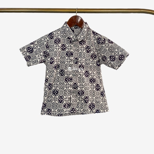KAMEJA BATIK HUZA - เสื้อเชิ้ตแขนสั้นแขนสั้นของ CHILDRENS AXCEL HEM