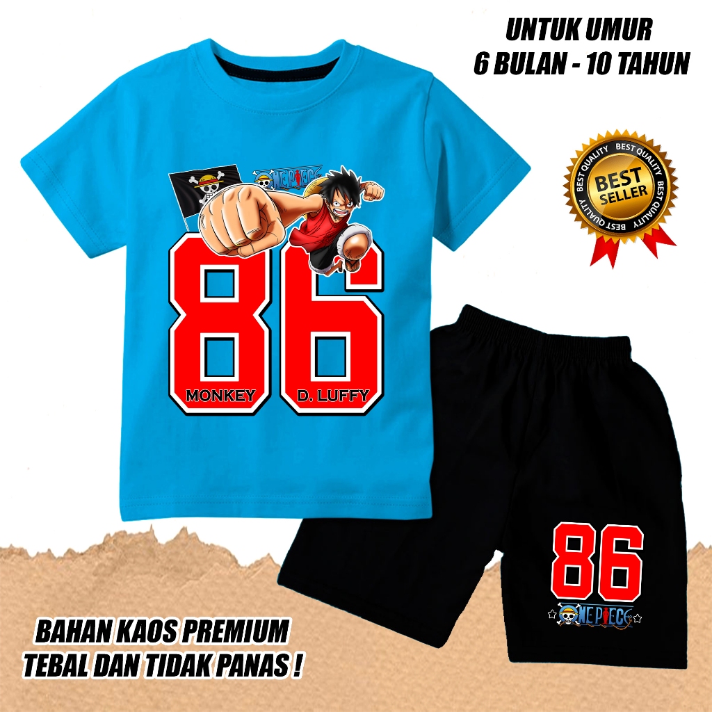 KATUN BOYS SHORT SLEEVE SET GIRLS เสื้อยืด NUMBER 86 ONE PIECE COTTON C สีดํา