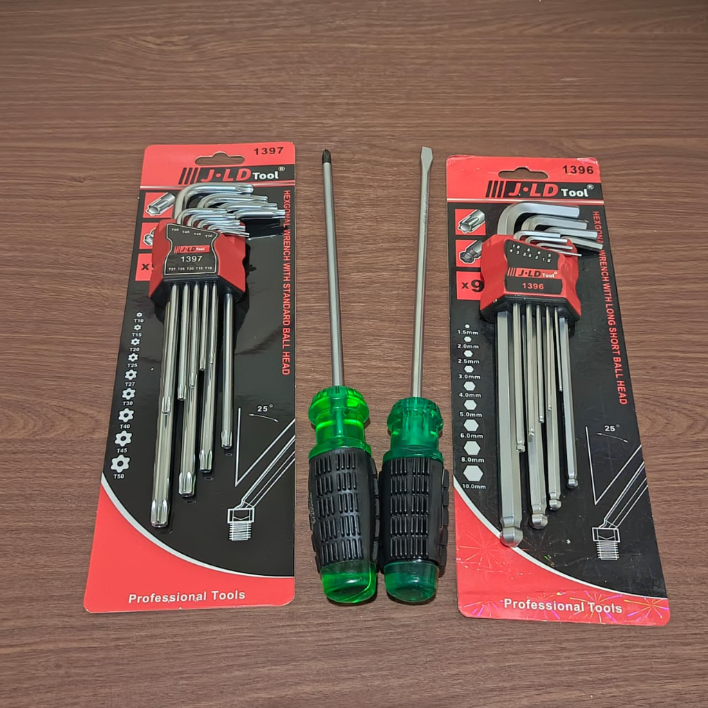 JLD 9 PCS Torx Star/Hex Ball/สั้นและยาว CR-V Key สําหรับเปิด Yamaha Homda / 8" Plus ไขควงลบพร้อมที่จ