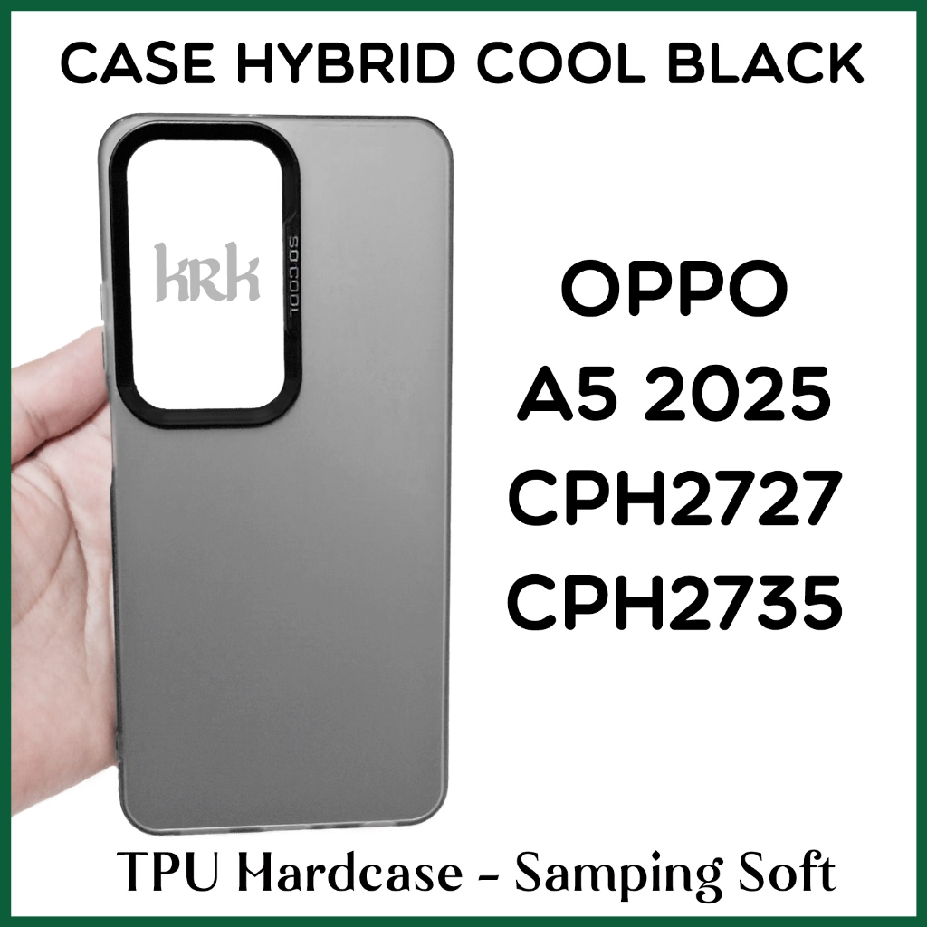 KRK Case Hybrid Cool Black Oppo A5 2025 4G 5G CPH2727 CPH2735 Fuze IMD Hardcase TPU สีดําสีเทา