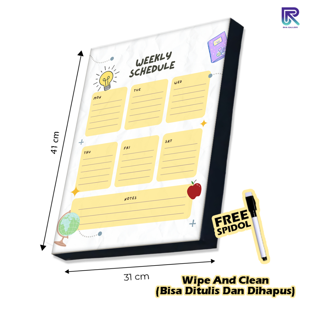 RHA GALLERY กระดานไวท์บอร์ดไม้ตารางรายวันรายสัปดาห์รายวันกําหนดการวางแผนตารางคณะกรรมการความงาม