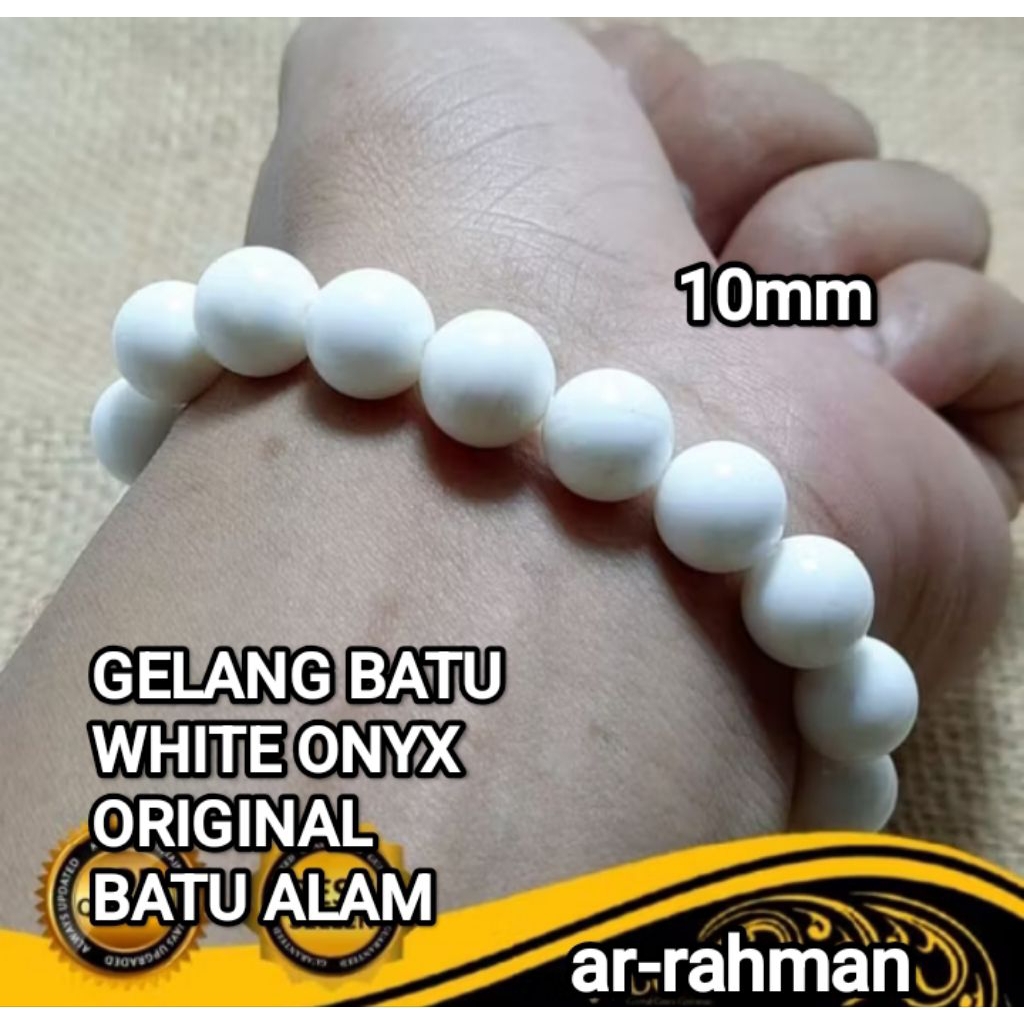 ต้นฉบับ 10 มม. สีขาว ONYX STONE BRACELET NATURAL STONE