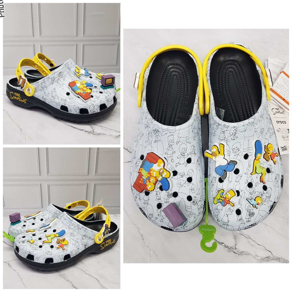 Crocs The Simpsons Clogs with Jibbitz / Crocs / Clog / รองเท้าแตะยางสําหรับเด็ก / รองเท้าแตะ motif ส