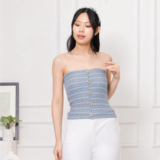 LONAIRE - Jocelyn Blouse Tube Top Wanita Knit Premium Atasan Strapless Kekinian