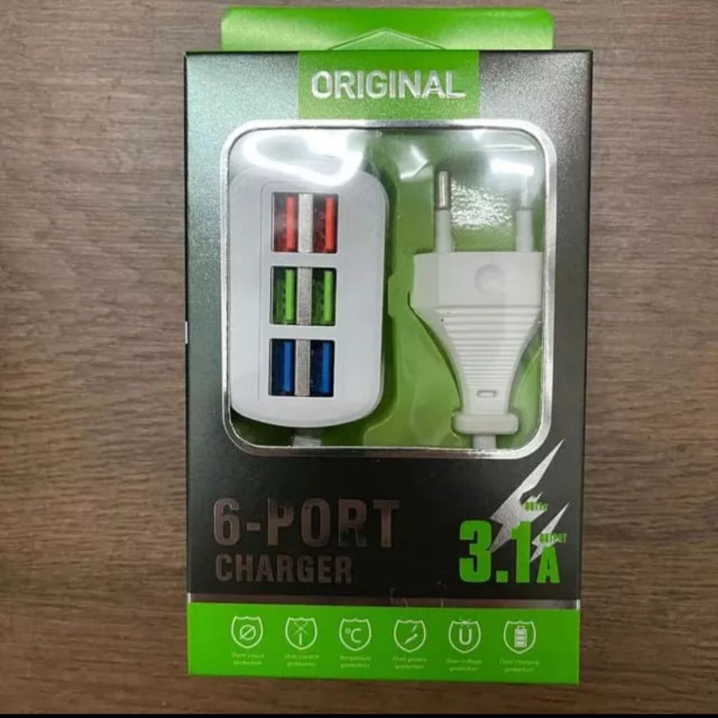 [TR-535] 6 พอร์ต Usb Fast Charger 3.1A Stable Output 5G Power Fast Charging
