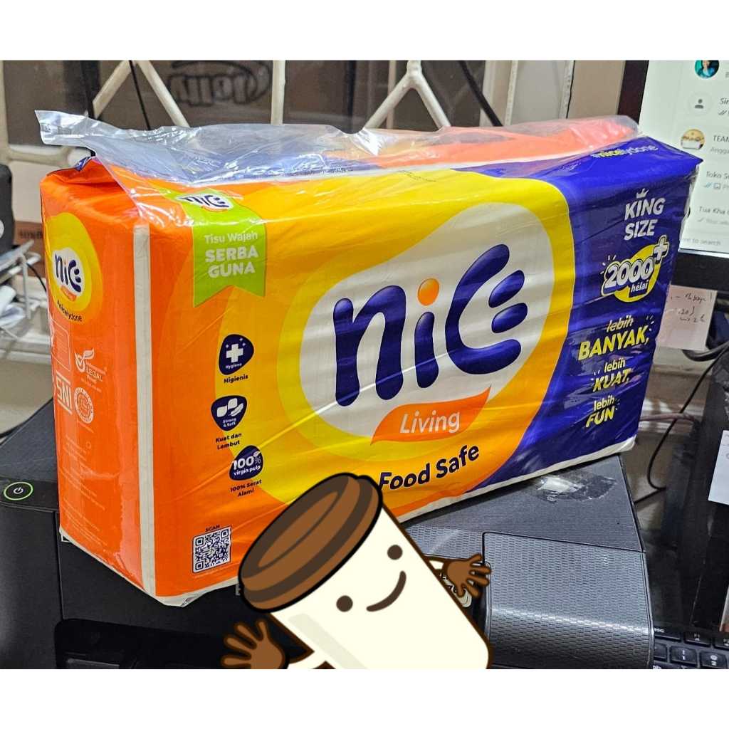 NICE FACIAL TISSUE KING SIZE 2000+ แผ่น 1200gr แผ่น FACIAL TISSUE DINING LIVING FOOD SAFE VIRGIN PUL
