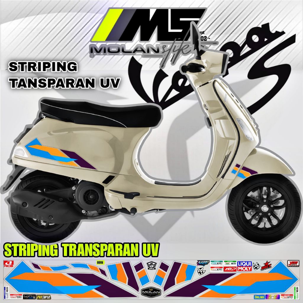 Decal สติกเกอร์ Striping Variation โปร่งใส Uv Vespa S 125 Vespa Lx 125 Vespa S/Lx 125 iget Facelift 