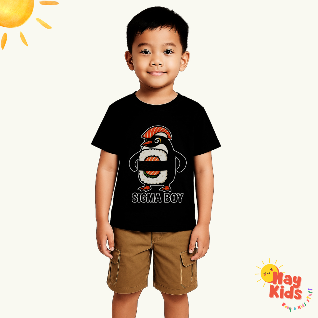 KATUN เสื้อยืดแขนสั้นเด็ก Anomali Sigma Boy ผ้าฝ้ายหวีพรีเมี่ยม 24S การพิมพ์หน้าจอทนทาน - Hay Kids S