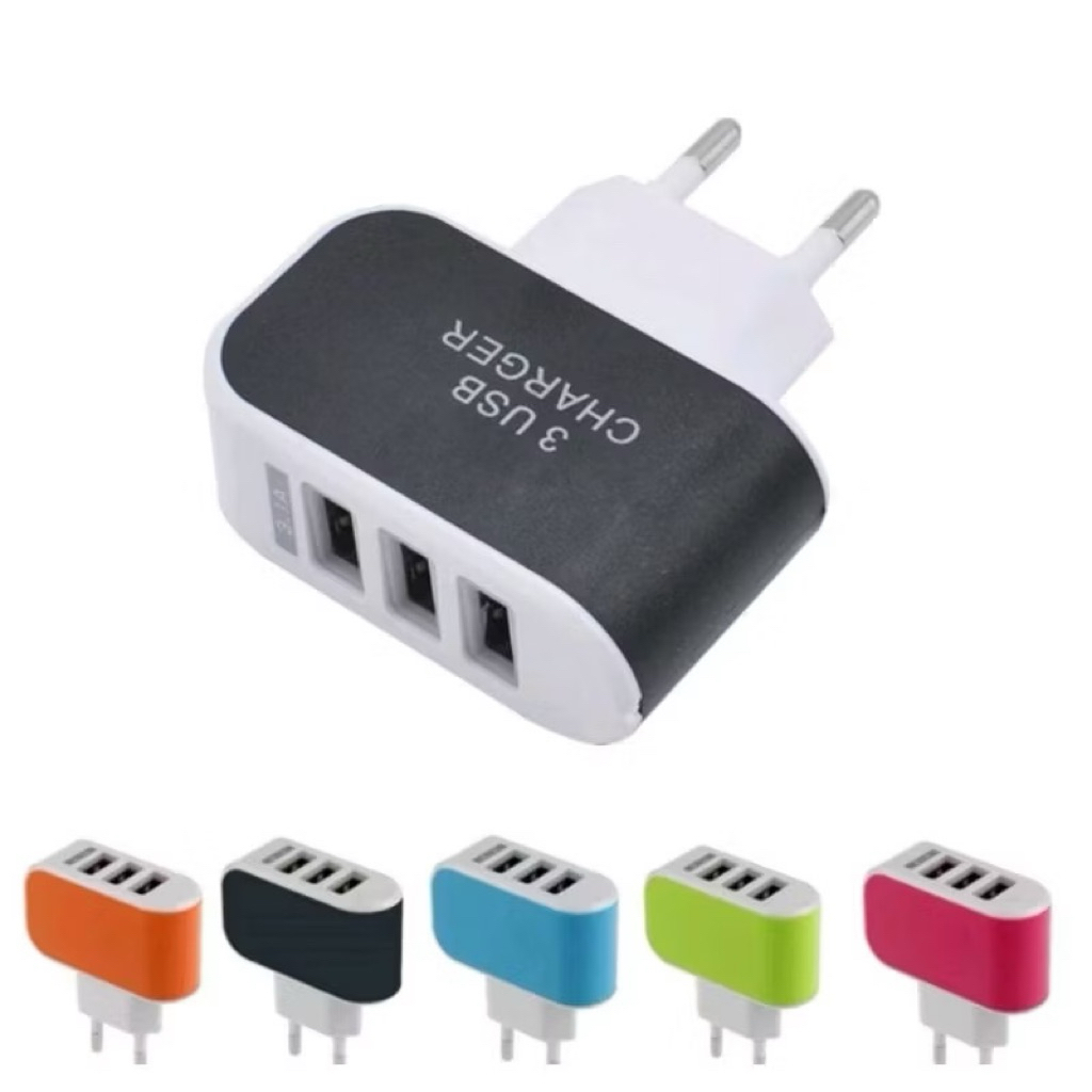 หัวชาร์จ USB 3 หัว / 3 OUTPUT Batok Adapter / CHARGER PLUG