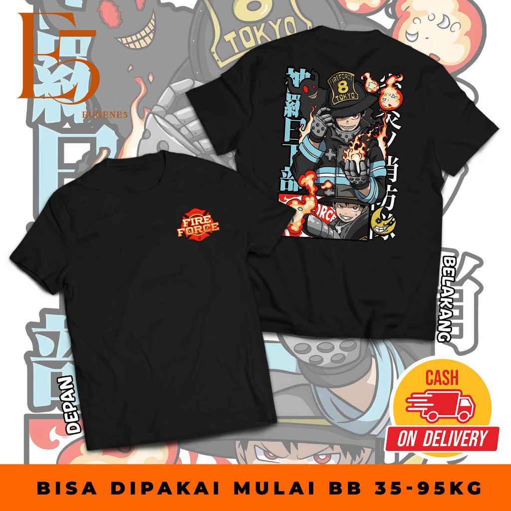 เสื้อยืดพรีเมี่ยม FIRE FORCE SCREEN-PRINTED ดีไซน์ใหม่ เสื้อยืด DISTRO ANIME FIRE FORCE ใหม่ล่าสุด U