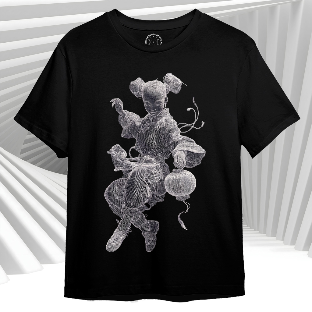 3DimensionWear - เสื้อยืด Distro พรีเมี่ยมดั้งเดิม 3D Wireframe Lantern Spirit - DM1585